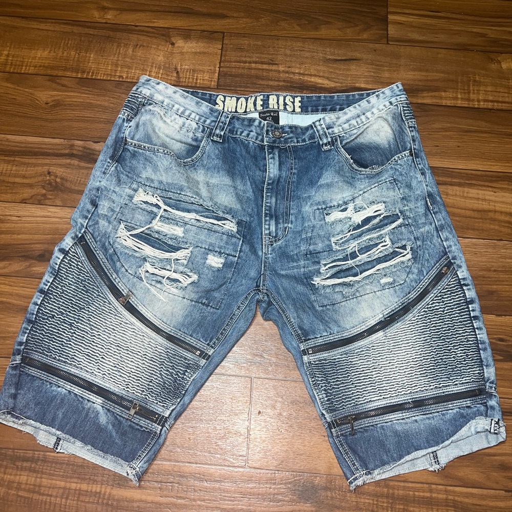 Smoke Rise Men's Distressed Blue Jean Shorts